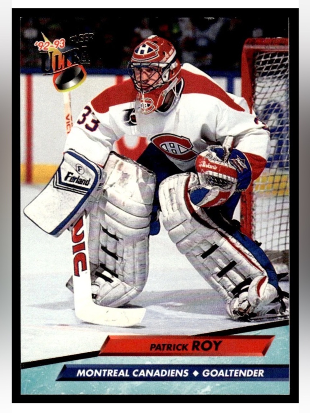 Patrick Roy 1992/93 Fleer Ultra Montreal Canadiens Hockey Card